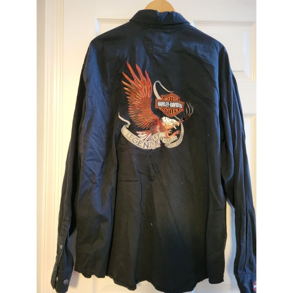Vintage Harley Davidson Mens Black Screaming Eagle shirt size 2XL Motorcycle